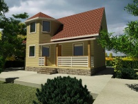 Каркасный дом 7х9 | Одноэтажные с мансардой каркасные садовые домики с балконом 7х9