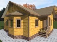 Дом из бруса 8х10 | Одноэтажные деревянные дачные дома 8х10
