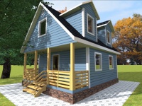 Каркасный дом 6х8 | Одноэтажные с мансардой деревянные дома и коттеджи 6х8